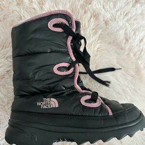 The North Face Kids Black and Pink Snow Boots